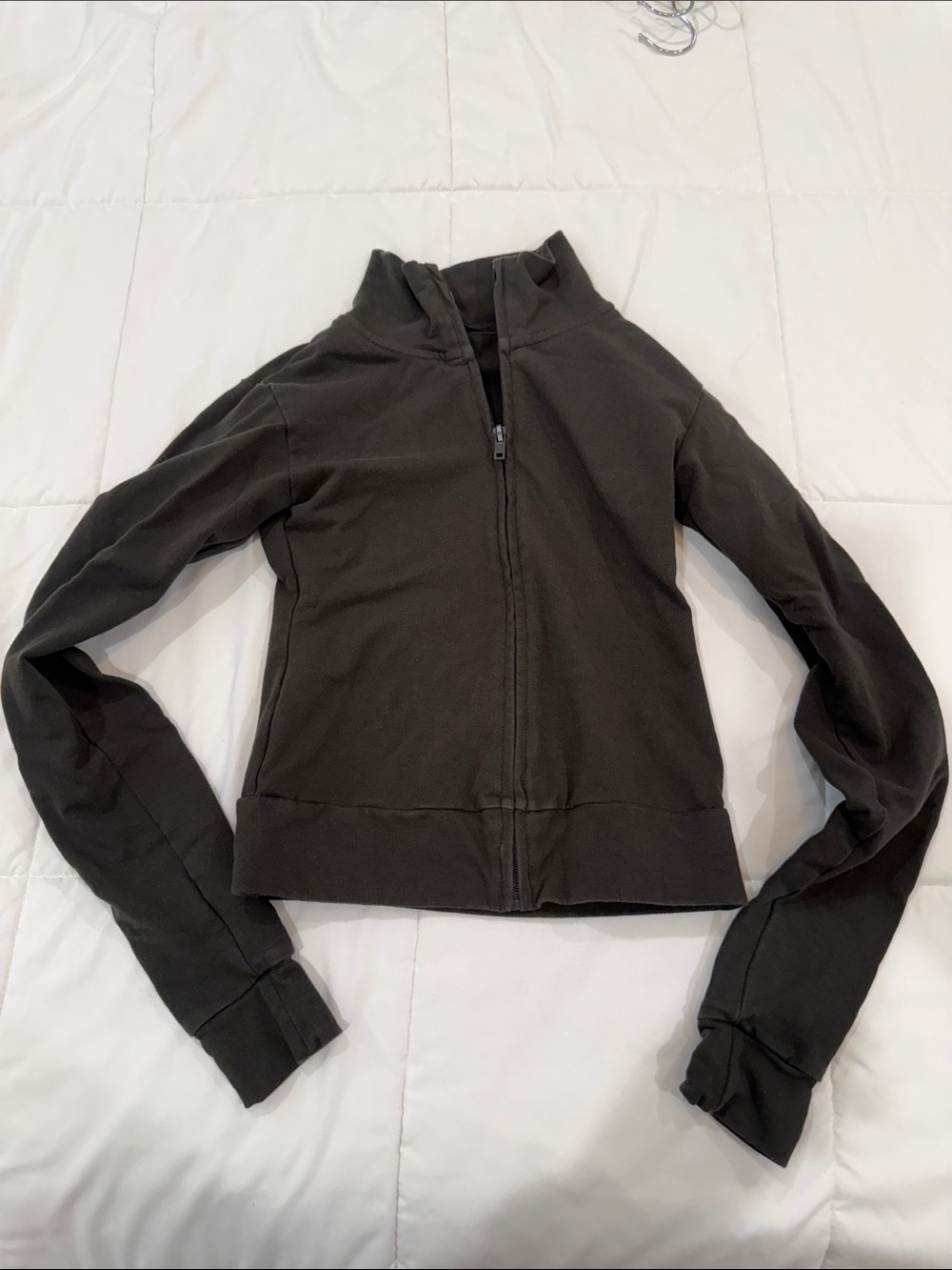 Brandy Melville Charcoal Zip Bomber Jacket